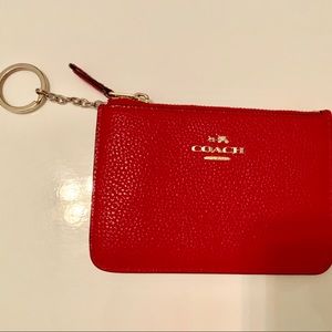 coach crossgrain leather corner zip wristlet